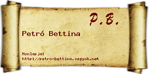 Petró Bettina névjegykártya
