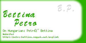 bettina petro business card